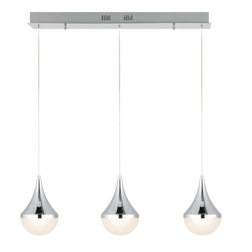 Elyse Teardrop Modern Mid-Century Iron/Acrylic Integrated Linear LED Pendant - JONATHAN Y